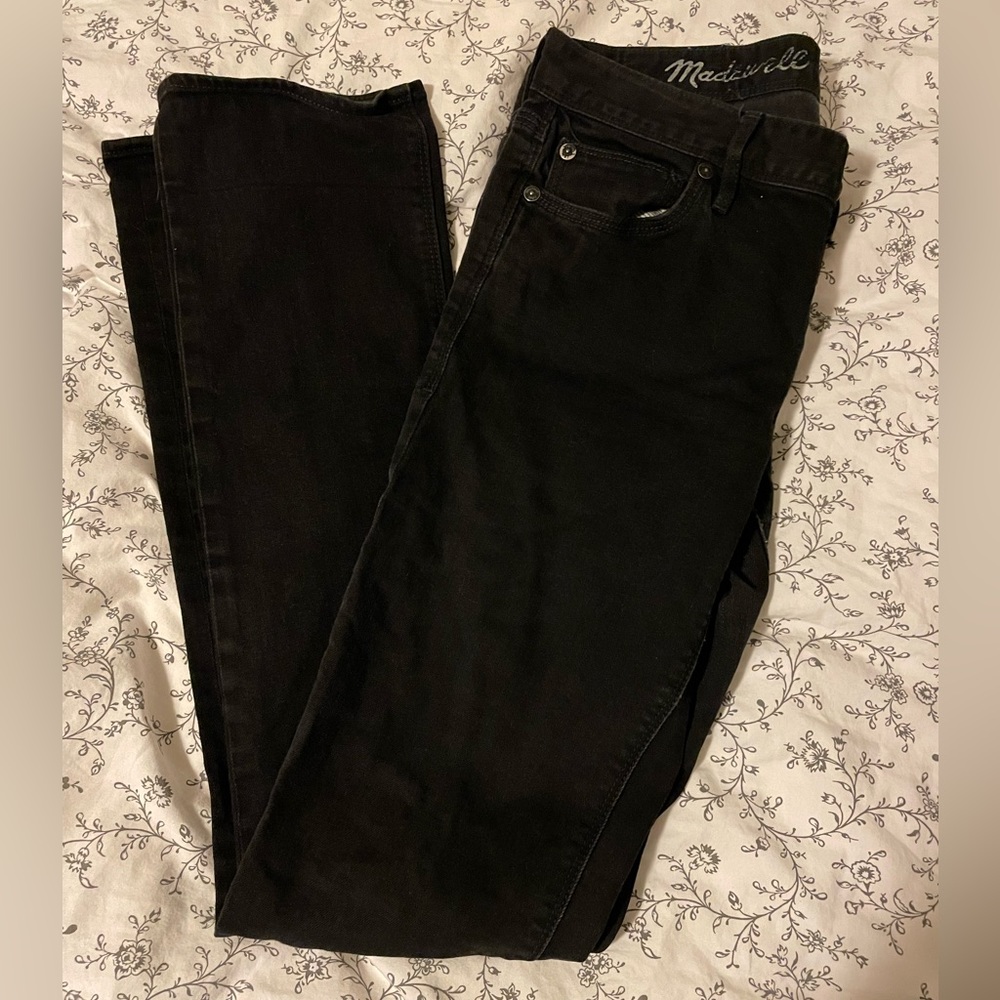 Black Straight Leg Madewell Jeans